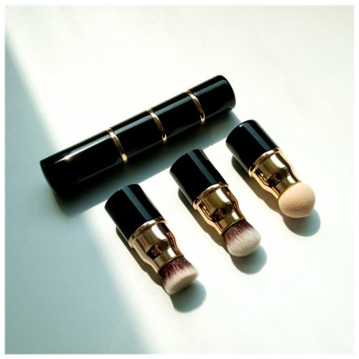 Retractable Powder Single Portable Pocket Travel Retractable Double End Makeup Brush