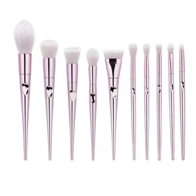 2020 high quality  soft 10pcs pink private label makeup brush set with bag